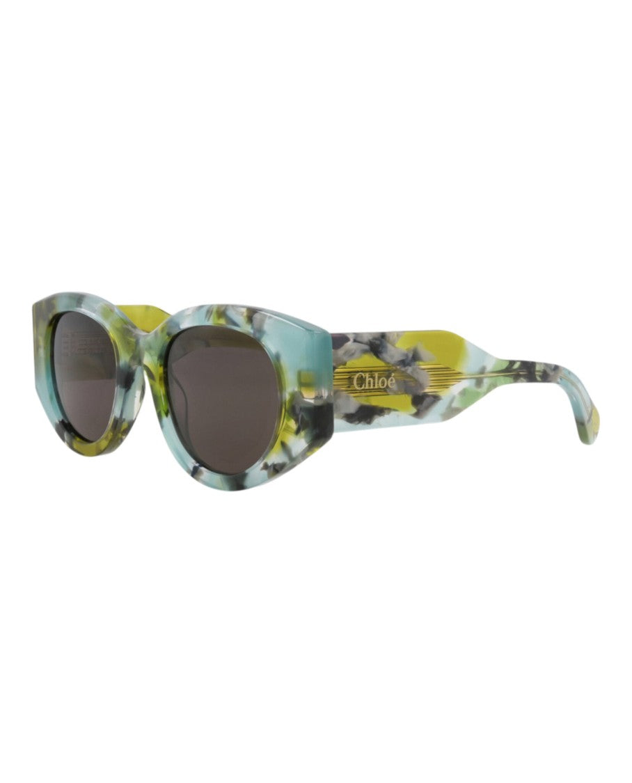 Chloé Round-Frame Sunglasses With Marbled Recycled Acetate