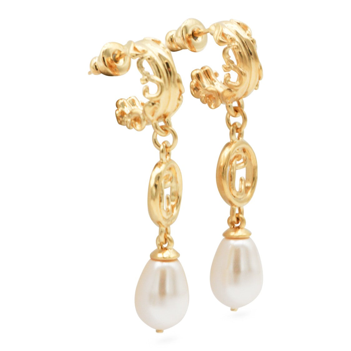 Chloé Gold And Pearly Brass Earrings