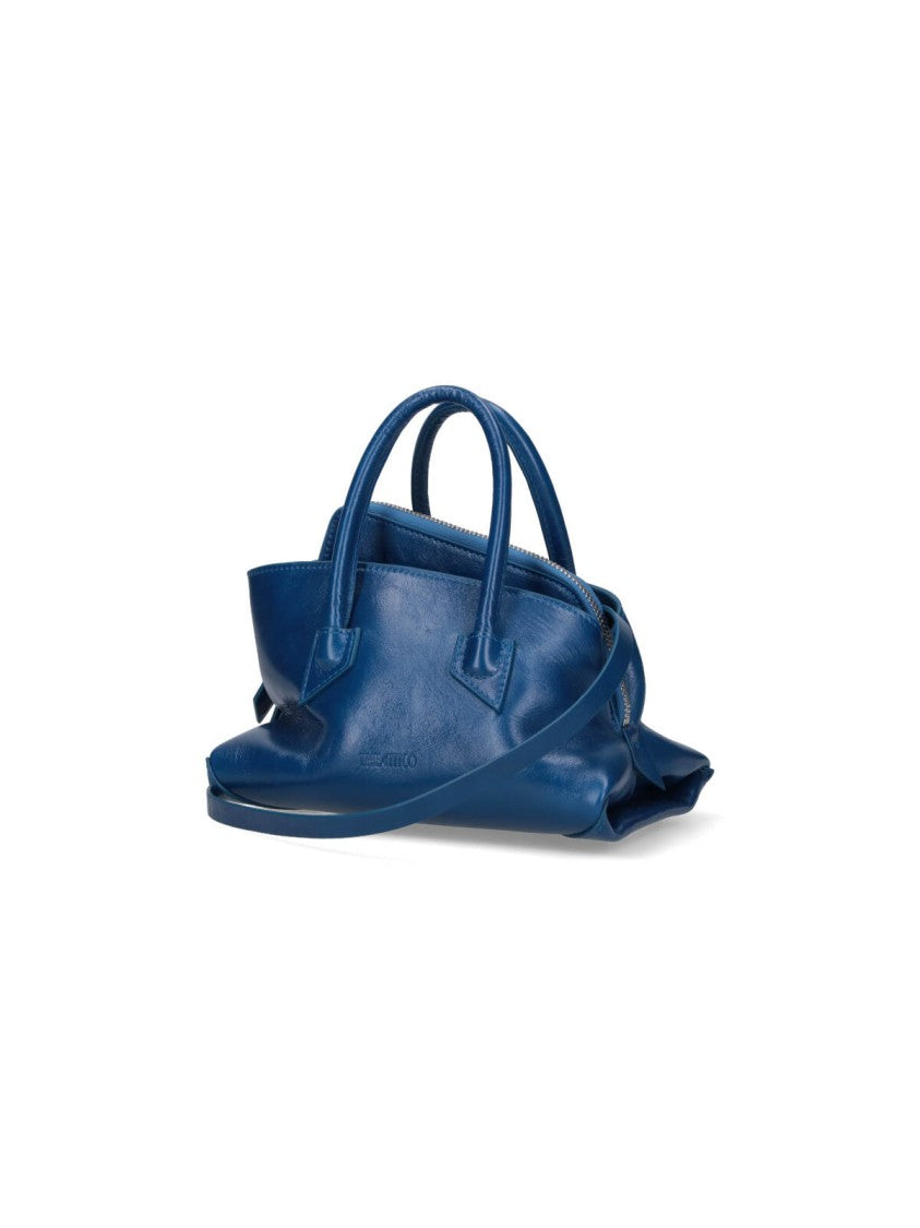 The Attico Crinkled Effect Calf Leather Mini Bag With Adjustable Strap