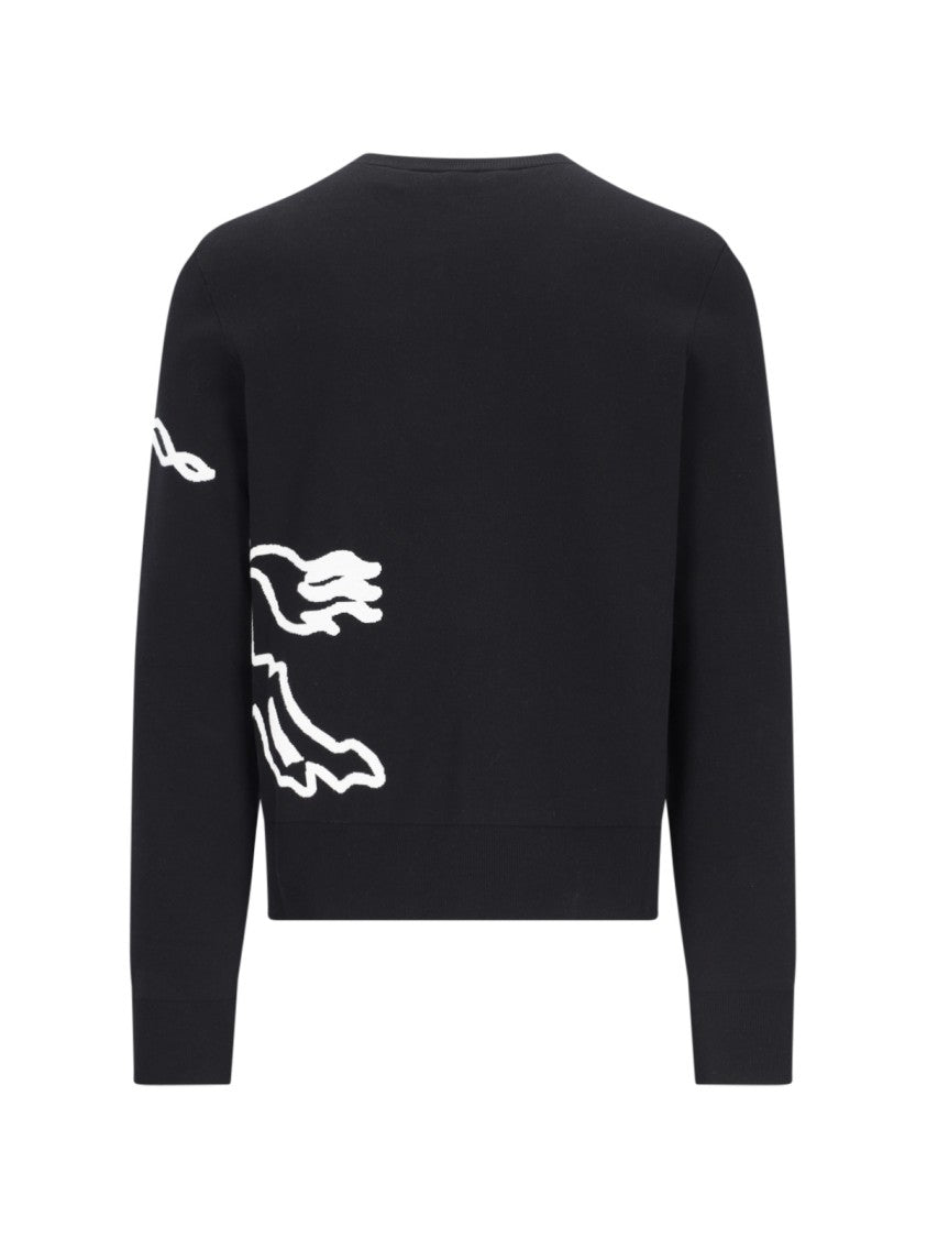 Burberry Intarsia Logo Sweater – Black