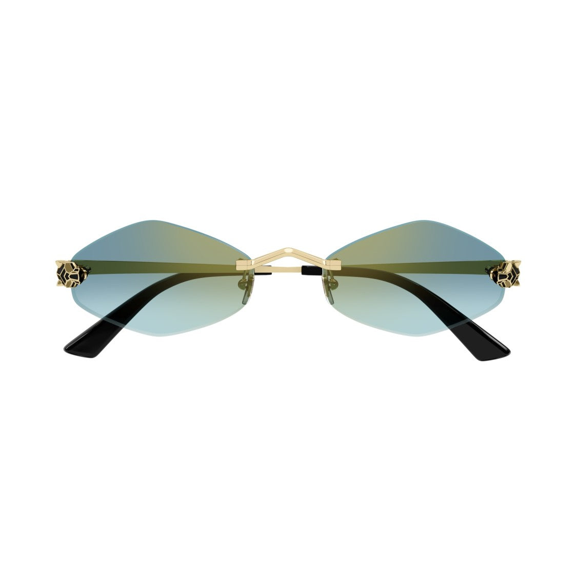 Cartier Rimless Sunglasses With Gradient Lenses And Panther Motif