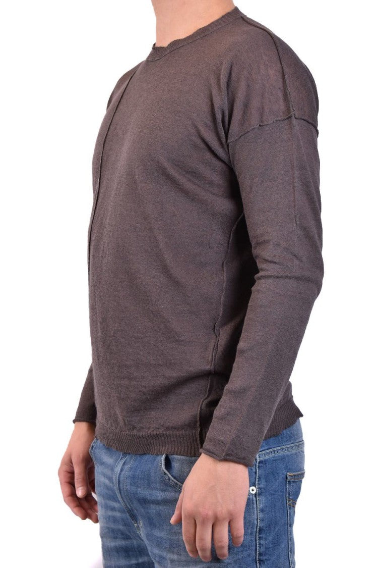 Isabel Benenato Brown Knitwear Diagonal Seam Relaxed Fit
