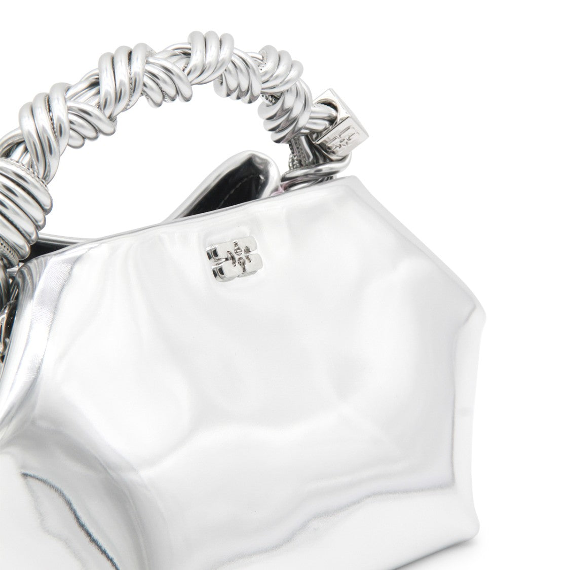 Ganni Silver Top Handle Bag