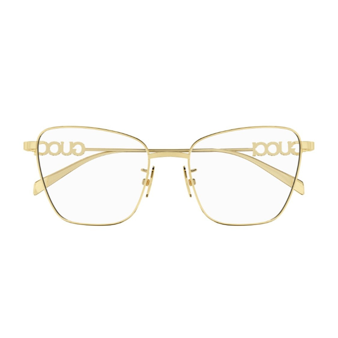 Gucci Gold Institutional Logo Metal Butterfly Sunglasses