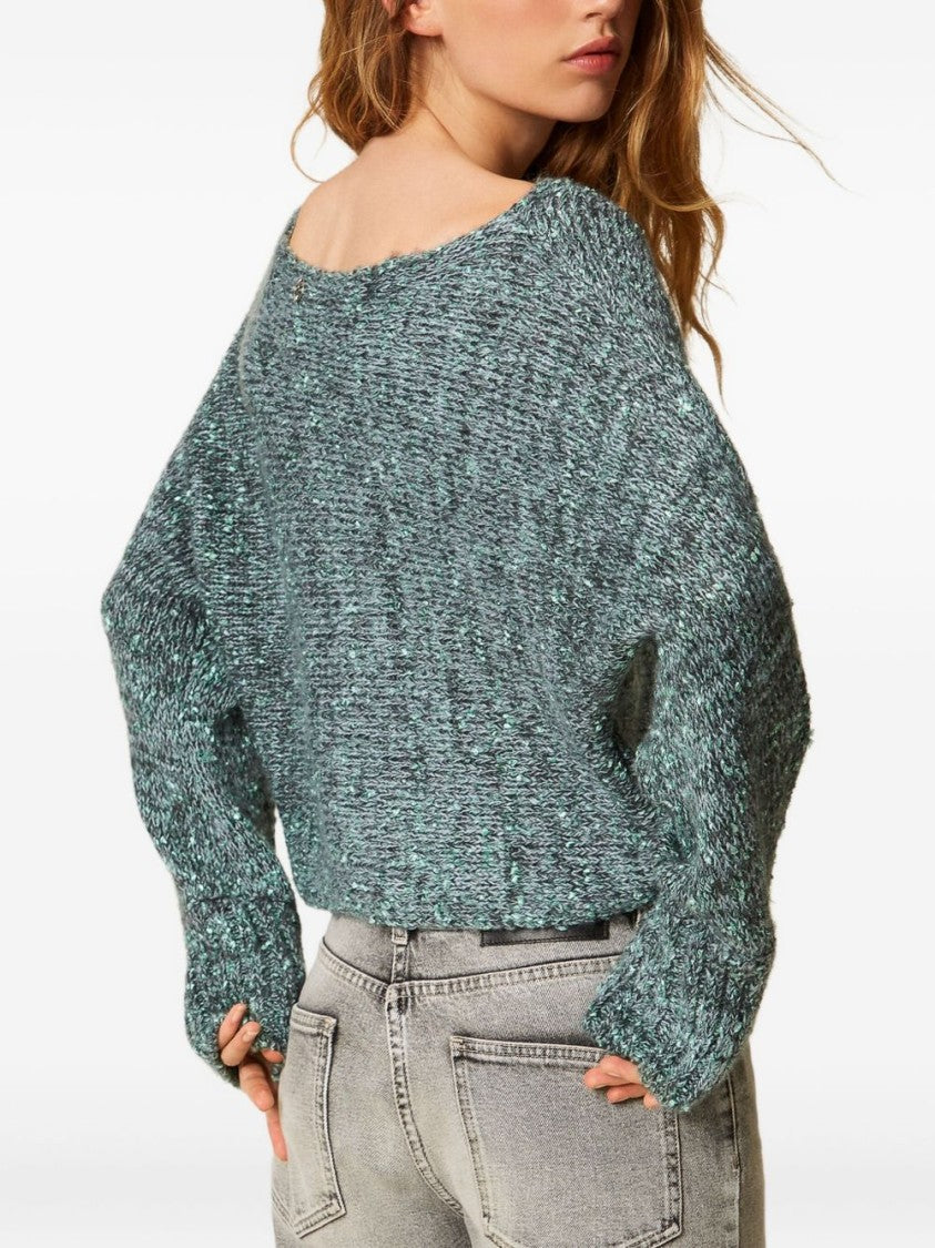 Twin-Set Cropped Knitted Sweater
