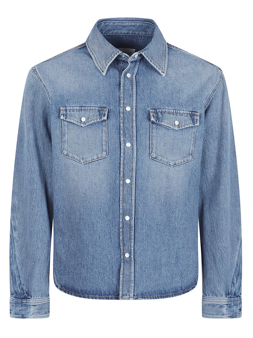 Givenchy Classic Denim Shirt With Snap-Button Front