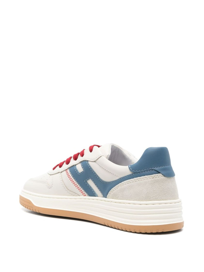 Hogan Panelled White Sneakers With Contrasting Accents