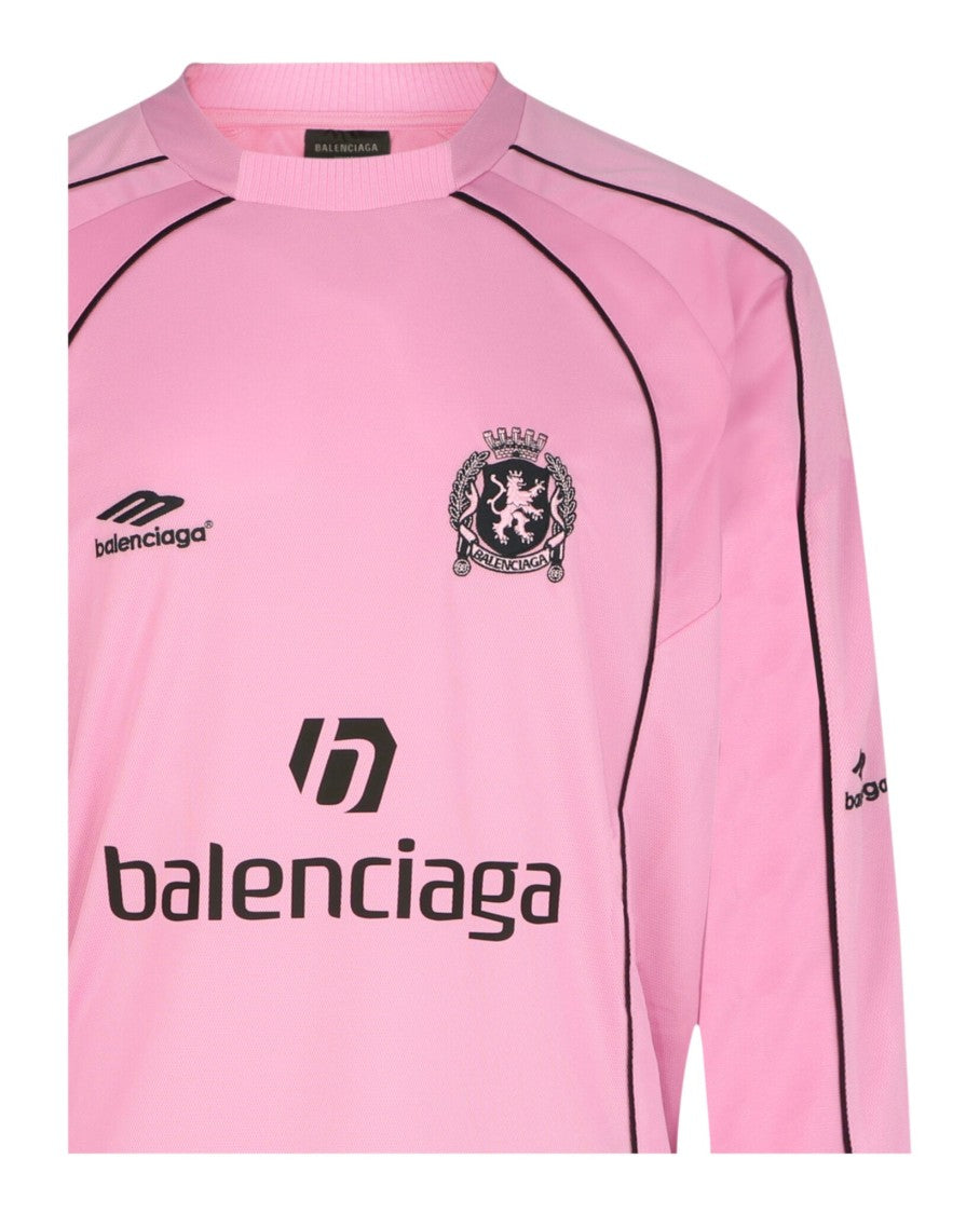 Balenciaga Oversized Long-Sleeve Soccer Jersey