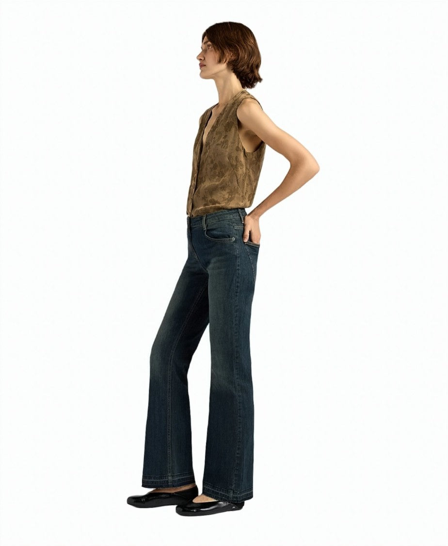 Momonì Camden Stonewashed Low-Waist Denim Bootcut Jeans