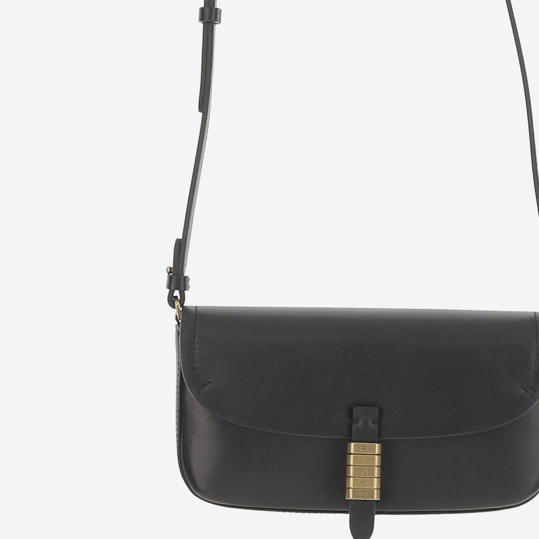 Pinko Structured Leather Bag With Flap Closure