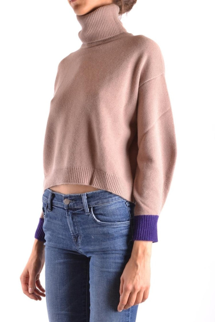 Pinko Cropped Cashmere Sweater With High Turtleneck