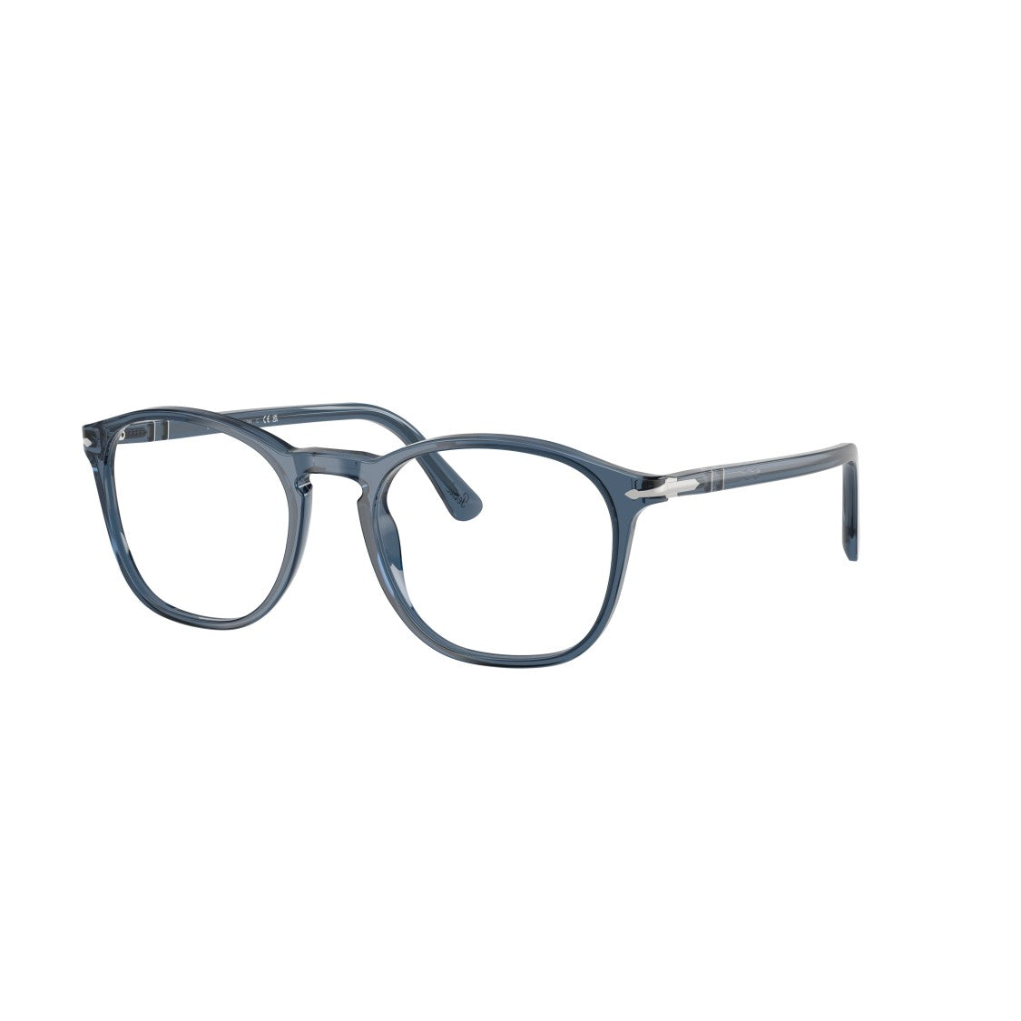 Persol 0Po3007vm Translucent Blue Acetate Eyeglasses With Keyhole Bridge
