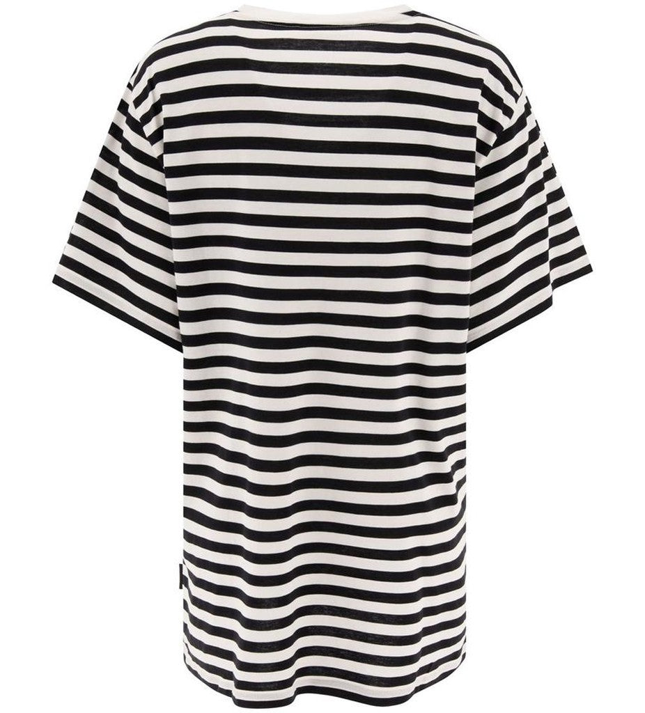 Max Mara Horizontal Striped Short-Sleeved T-Shirt With Embroidered Graphics