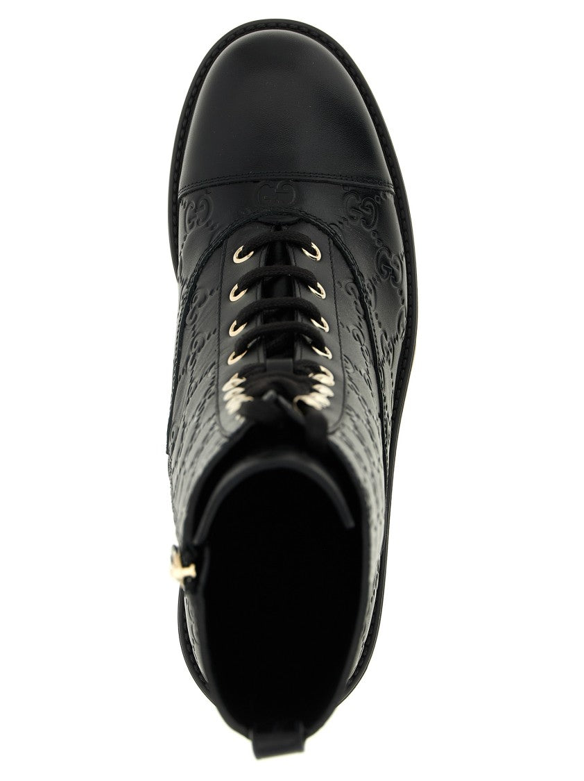 Gucci Gg Leather Ankle Boots