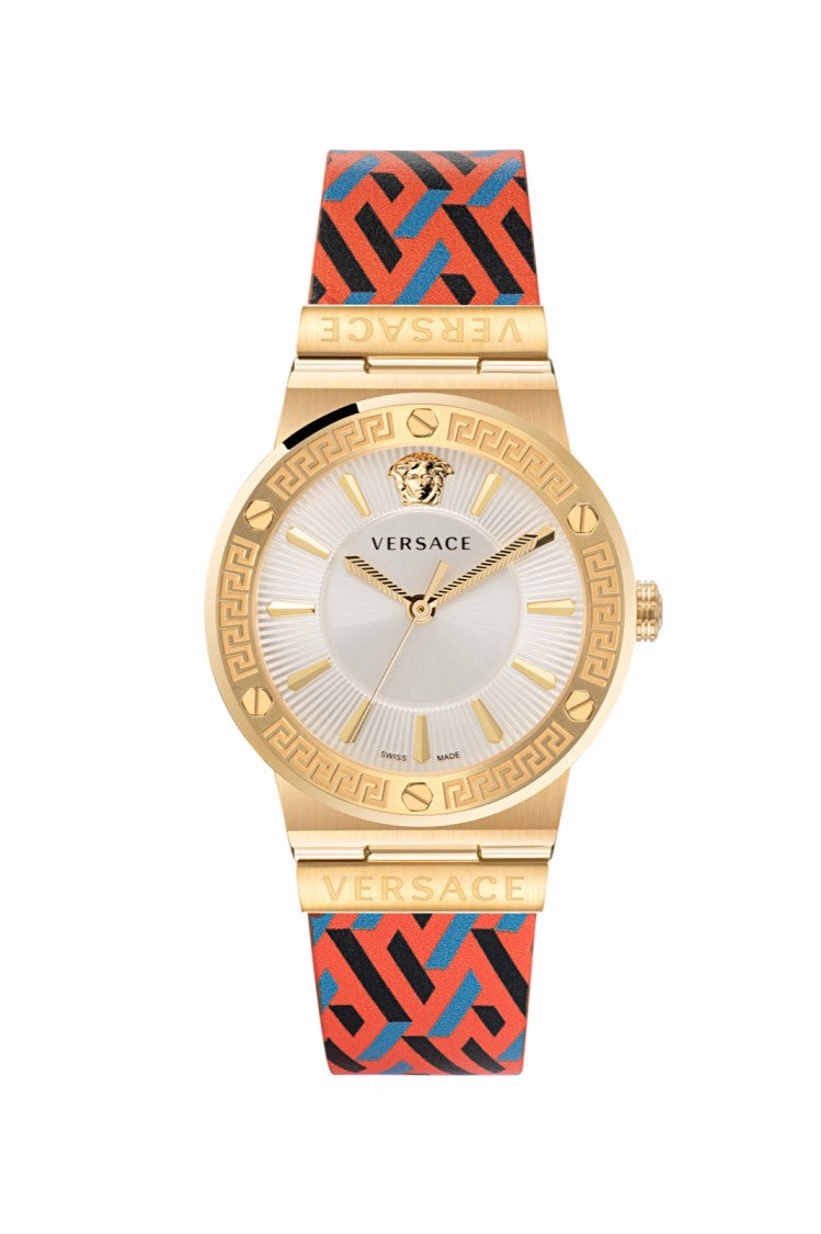 Versace Greca Logo Analog Quartz Watch With Gold-Coloured Finish