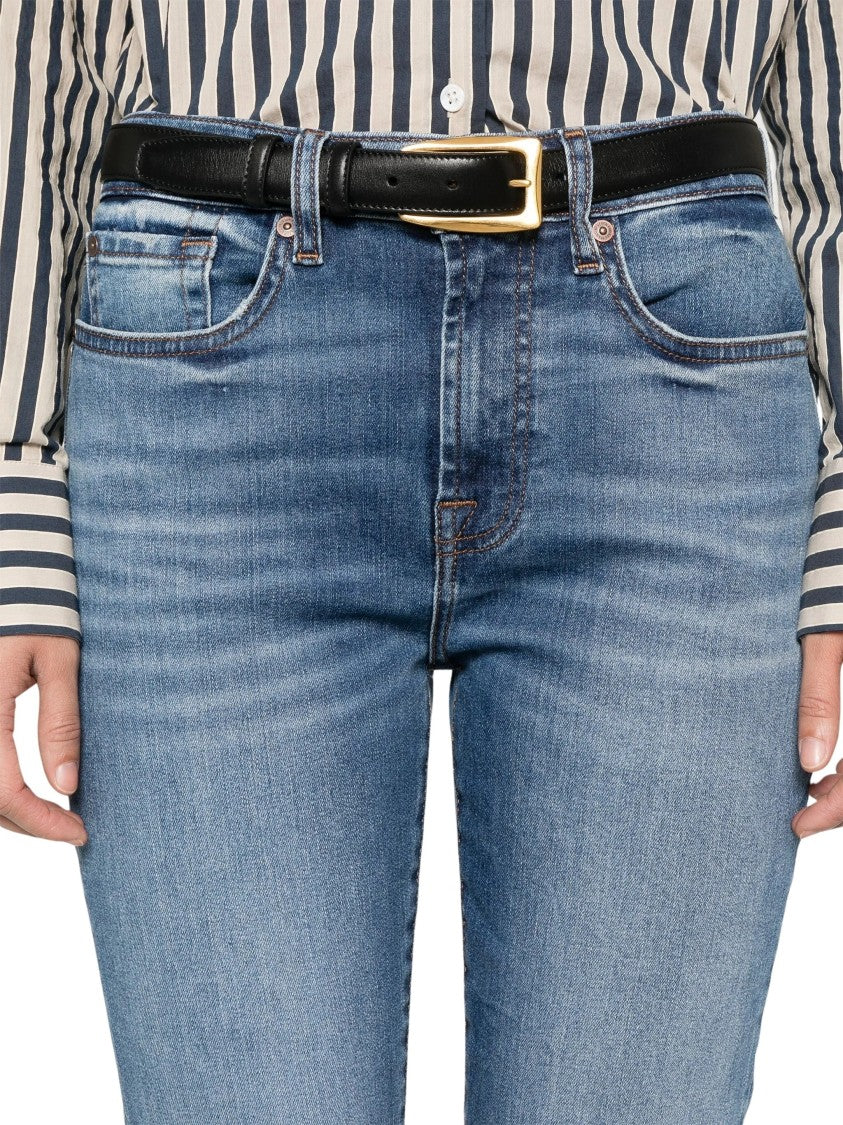 7 For All Mankind Light Wash Relaxed Skinny Jeans With Rolled Cuffs