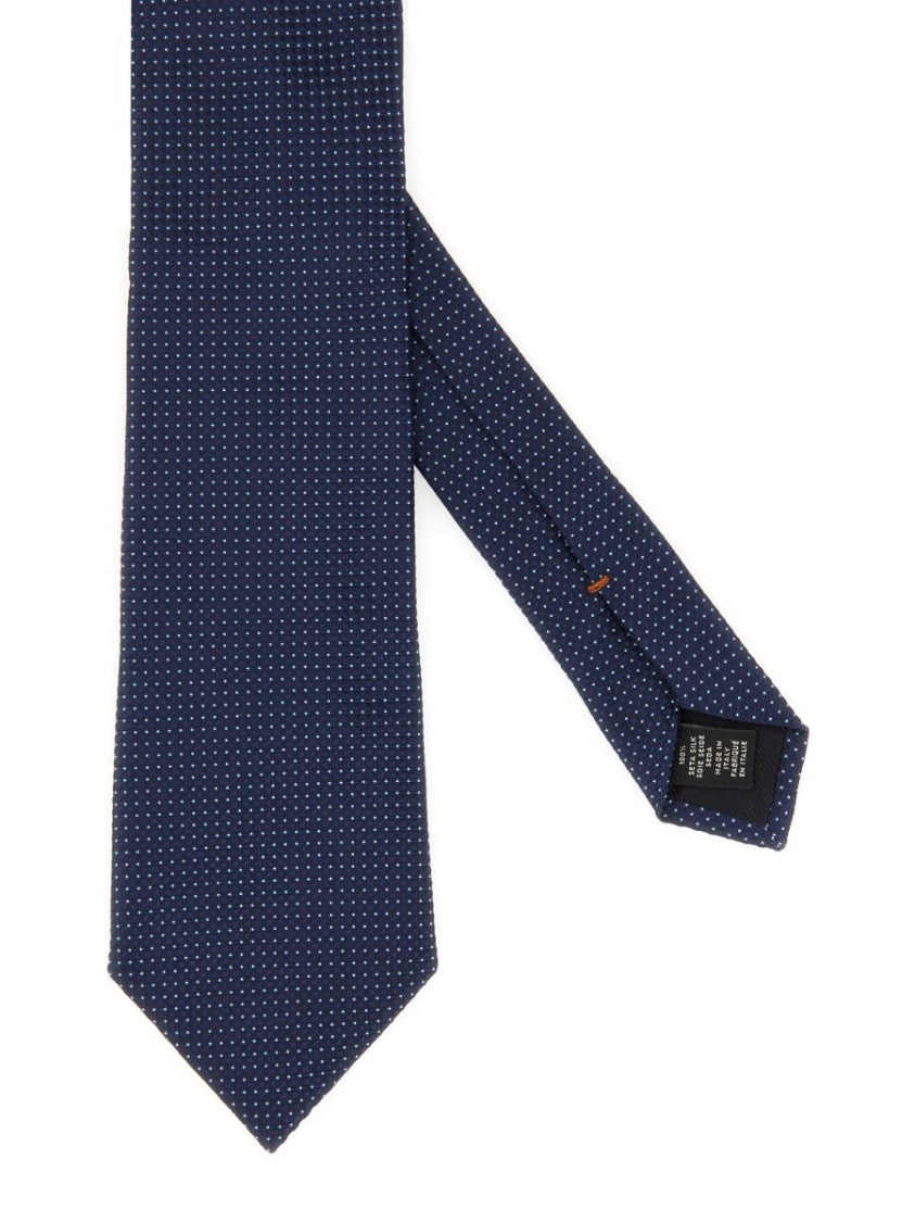 Zegna Polka Dot Pattern Silk Tie