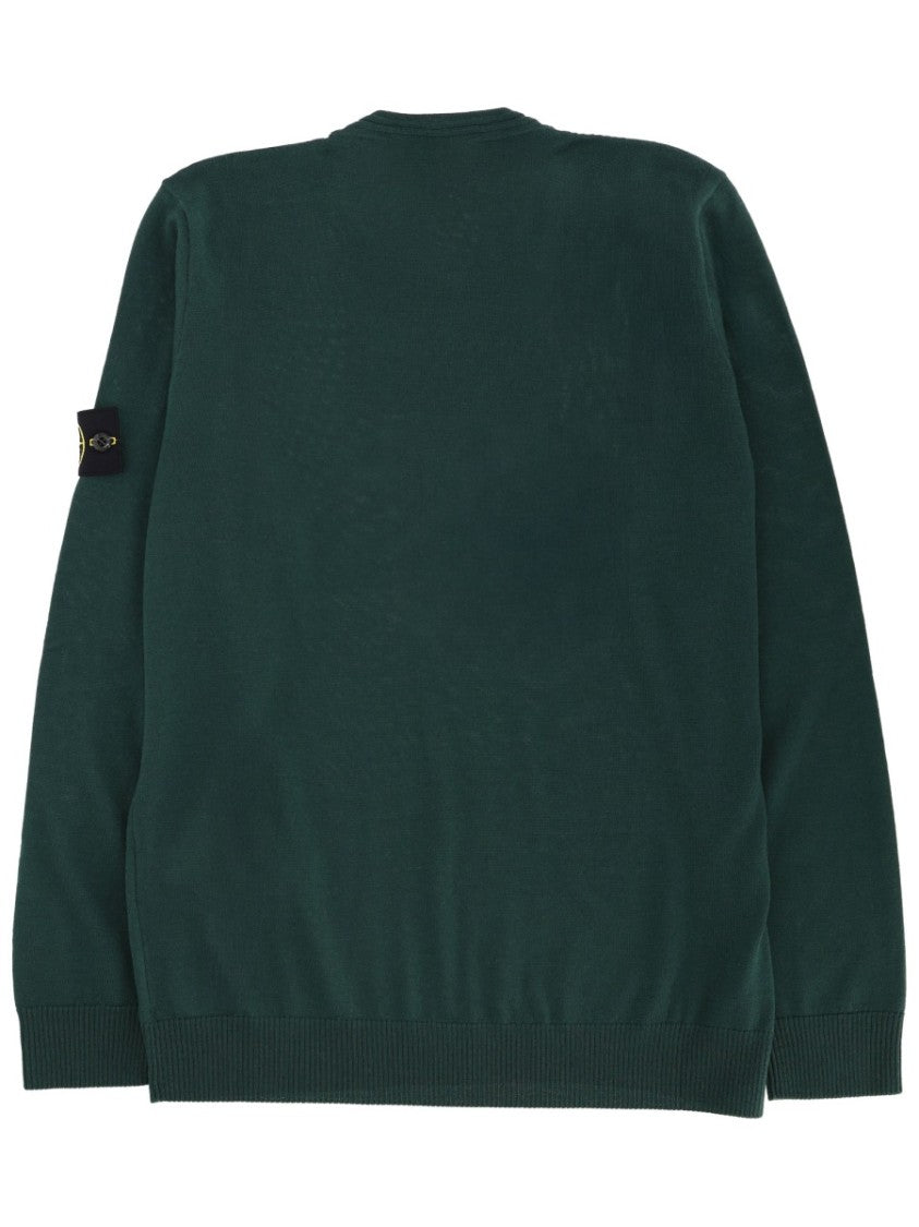 Stone Island Grey Crewneck Virgin Wool Sweater