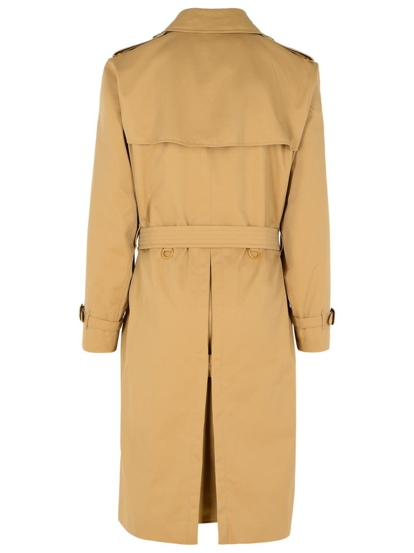 Burberry Long 'Kensington' Beige Cotton Trench Coat