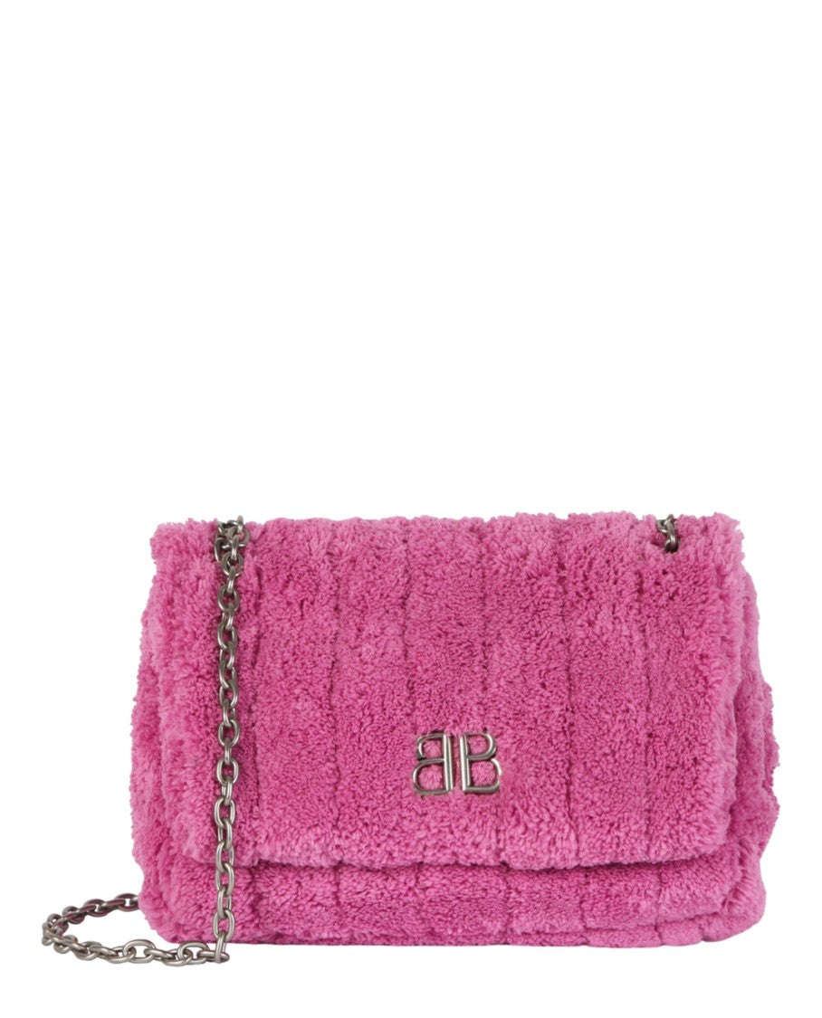 Balenciaga Monaco Mini Quilted Shoulder Bag With Chain-Link Strap
