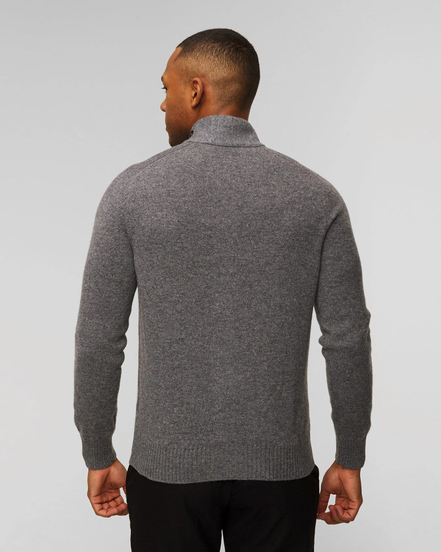 Paolo Fiorillo Capri Ribbed Collar Zip Cardigan With Button Closure