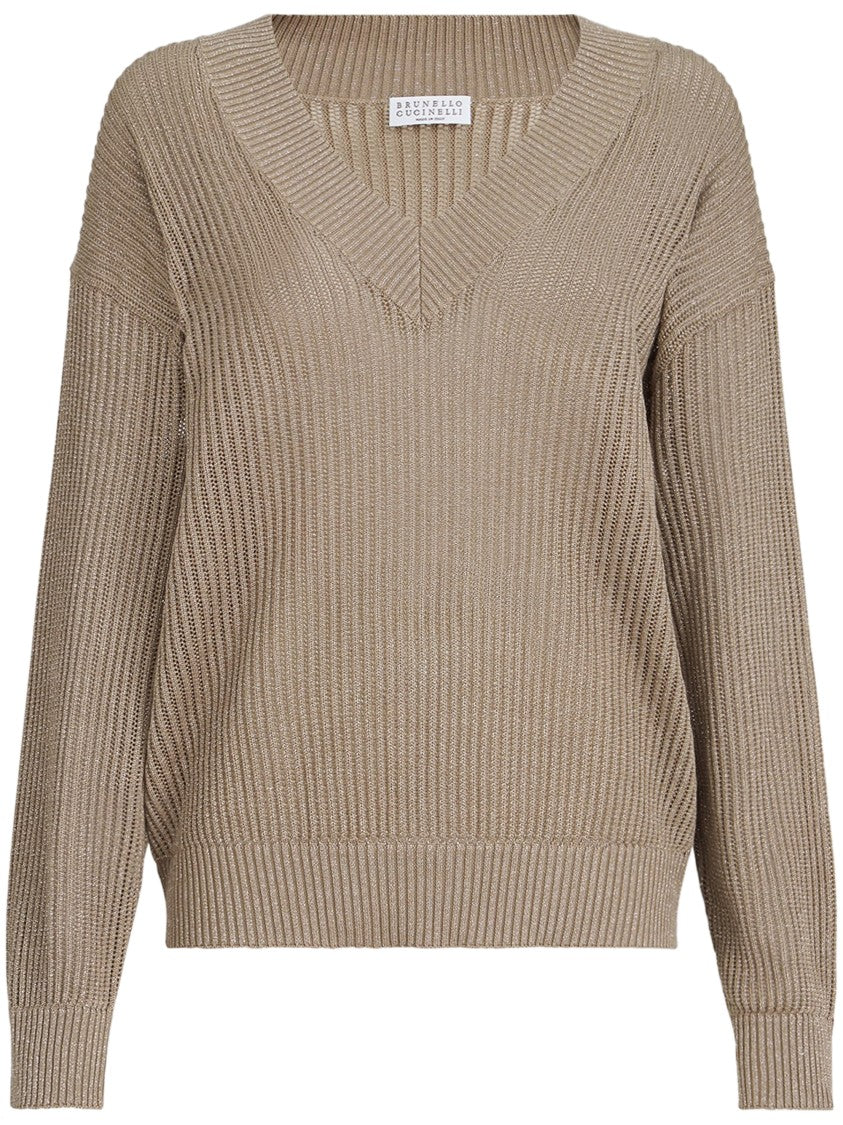 Brunello Cucinelli Deep V-Neck Relaxed Fit Sweater