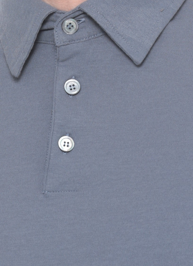 Zanone Blue Cotton Polo Shirt