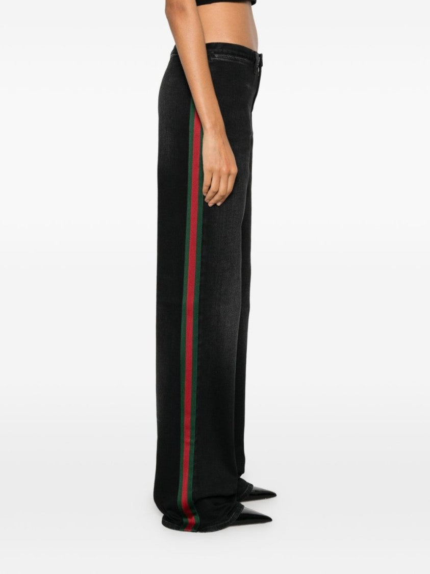 Gucci Relaxed Side Stripe Wide-Leg Jeans