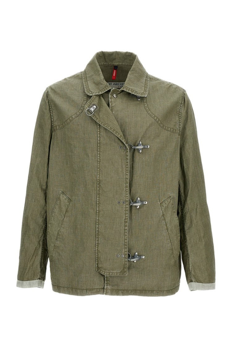 Fay Coated Linen Canvas 4 Ganci Jacket
