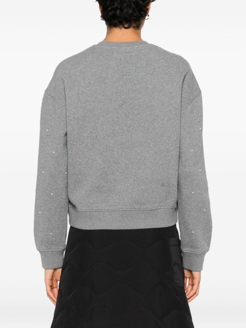 Mc2 Saint Barth Relaxed Fit Cotton Sweater With Pearl Embellishments