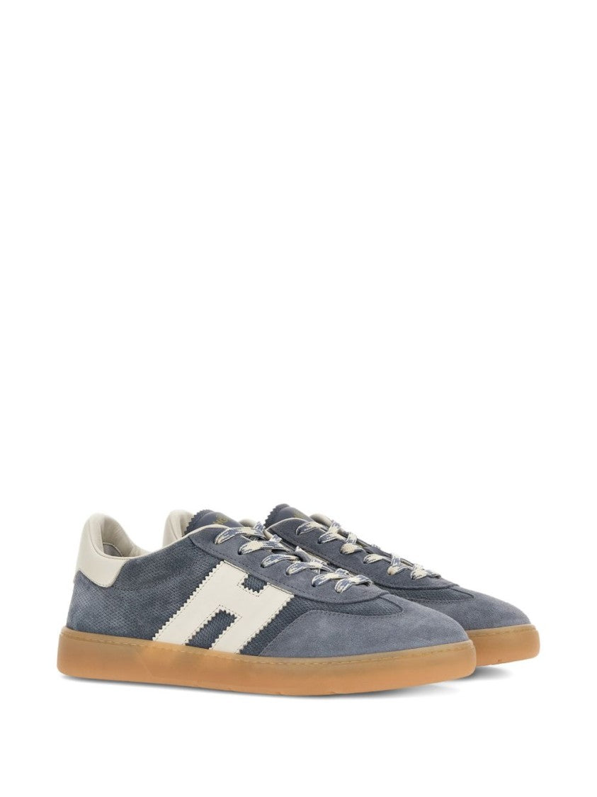 Hogan Blue Silk And Nylon Star Sneakers