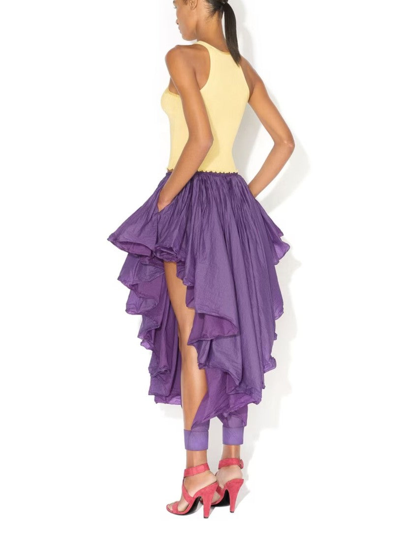 Alaïa Violet Voluminous Asymmetrical Maxi Skirt