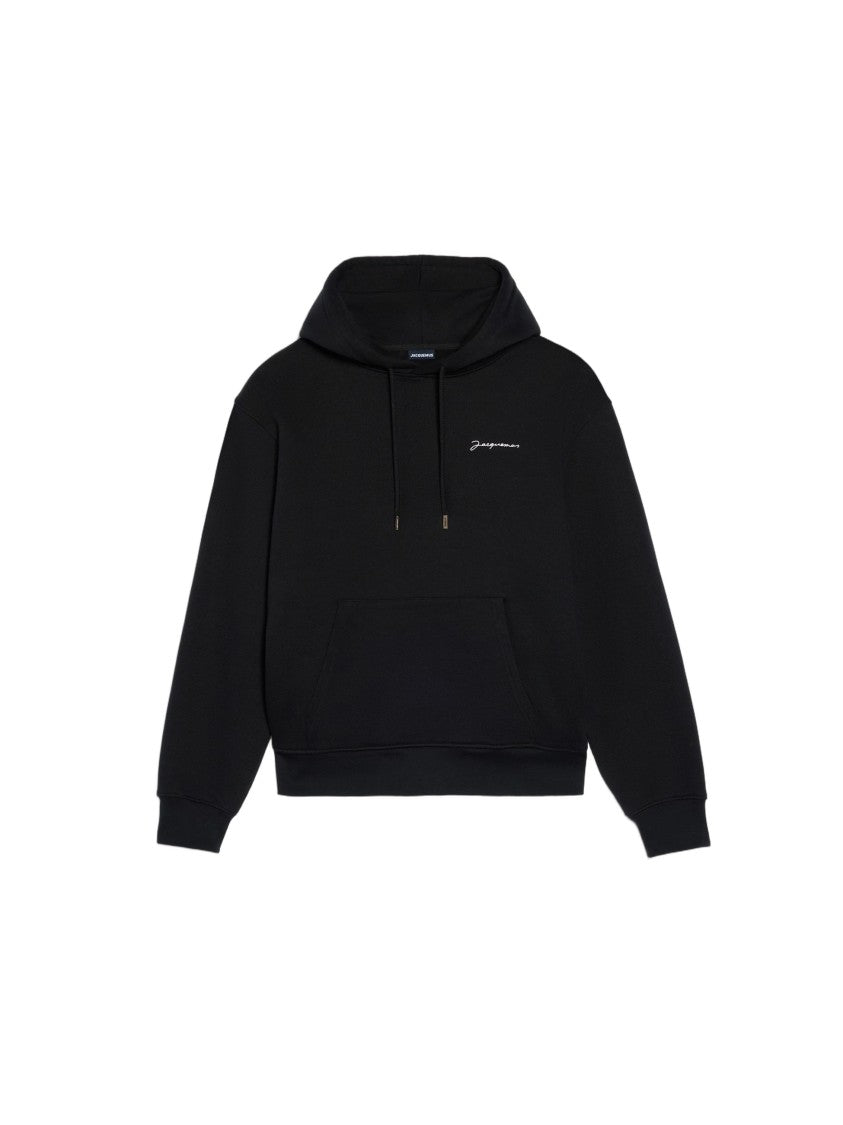 Jacquemus Embroidered Logo Hoodie With Adjustable Drawstring And Kangaroo Pocket