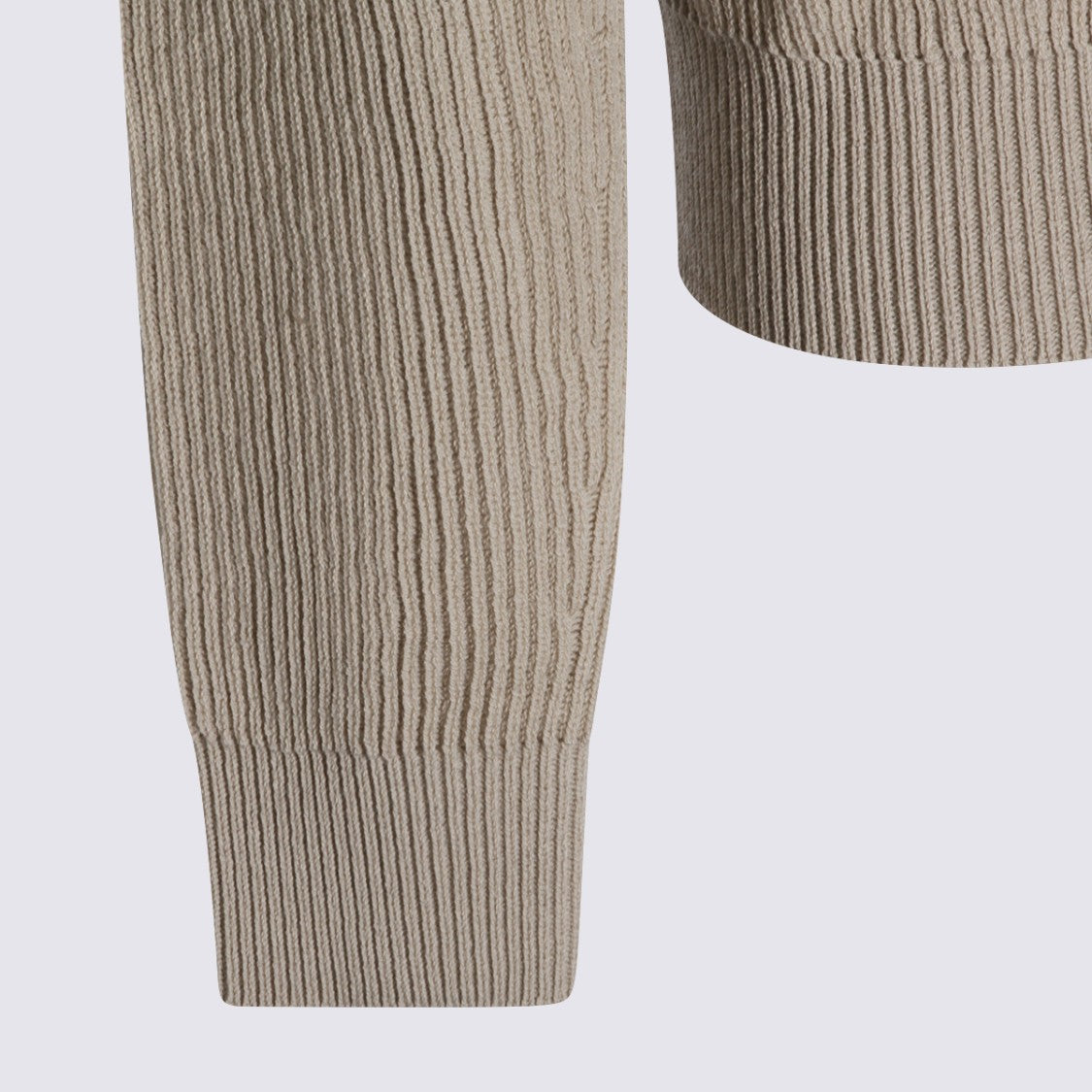 Rick Owens Sand Wool Hooded Zip Sweater