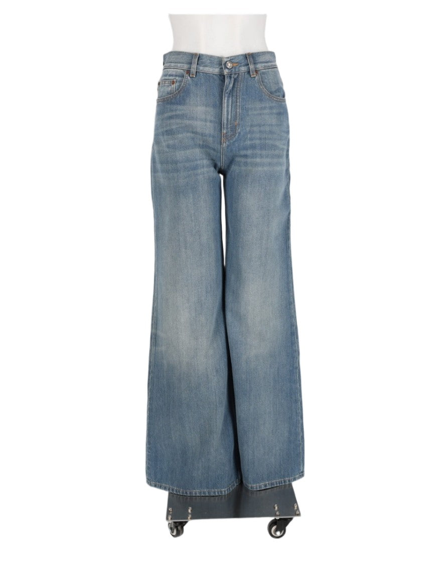 Chloé High-Waisted Wide-Leg Cotton Jeans
