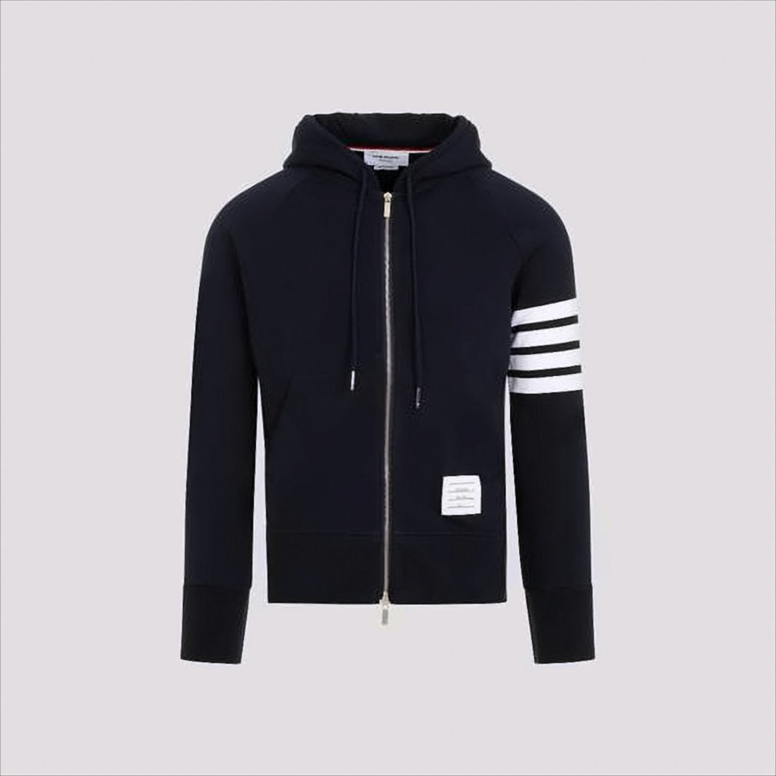 Thom Browne Hooded Sweatshirt With Zip-Up Front And Iconic Stripes