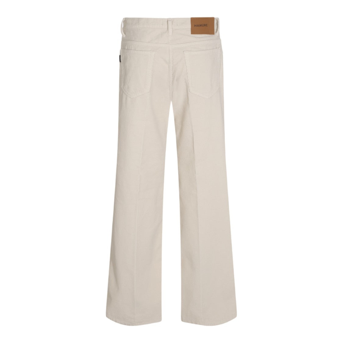 Haikure High-Waisted Trousers With Straight Cut And Ribbed Texture