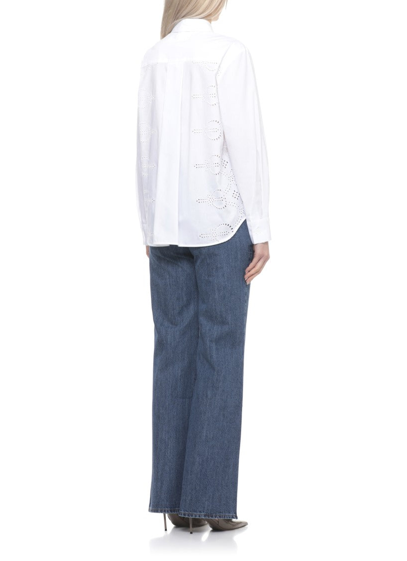 Parosh White Cannes Lace Cotton Shirt
