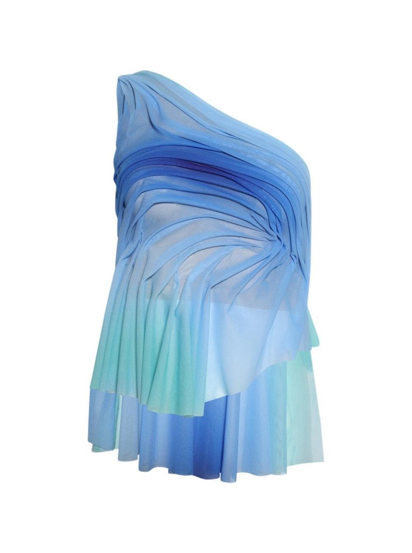 Di Petsa Wetlook One Shoulder Gradient Top Moonlight Gradient