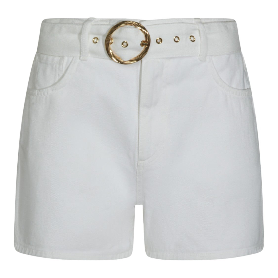 Twin-Set High-Waisted Shorts With Statement Gold Buckle