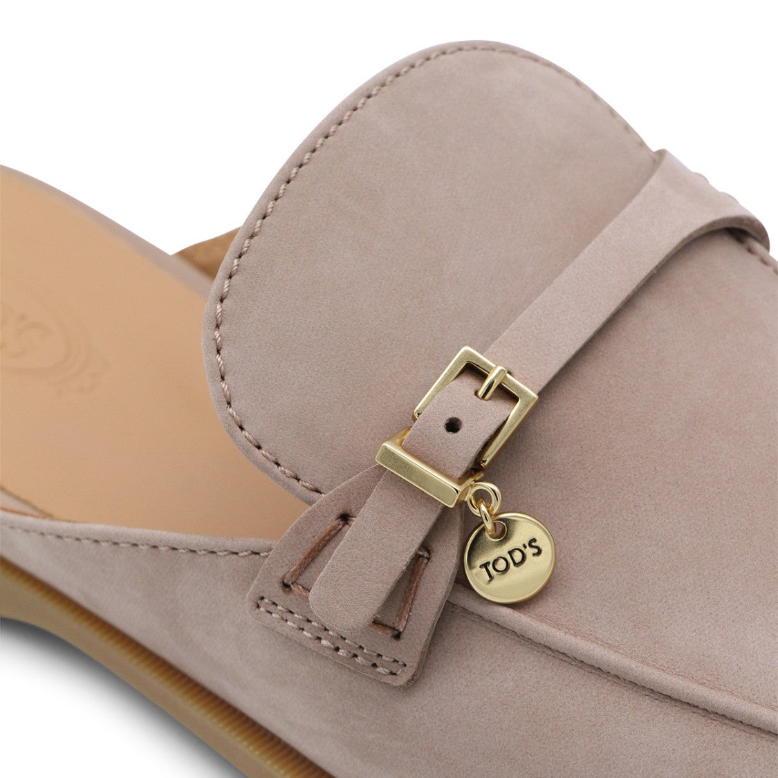 Tod's Grey Leather Open-Back Loafers
