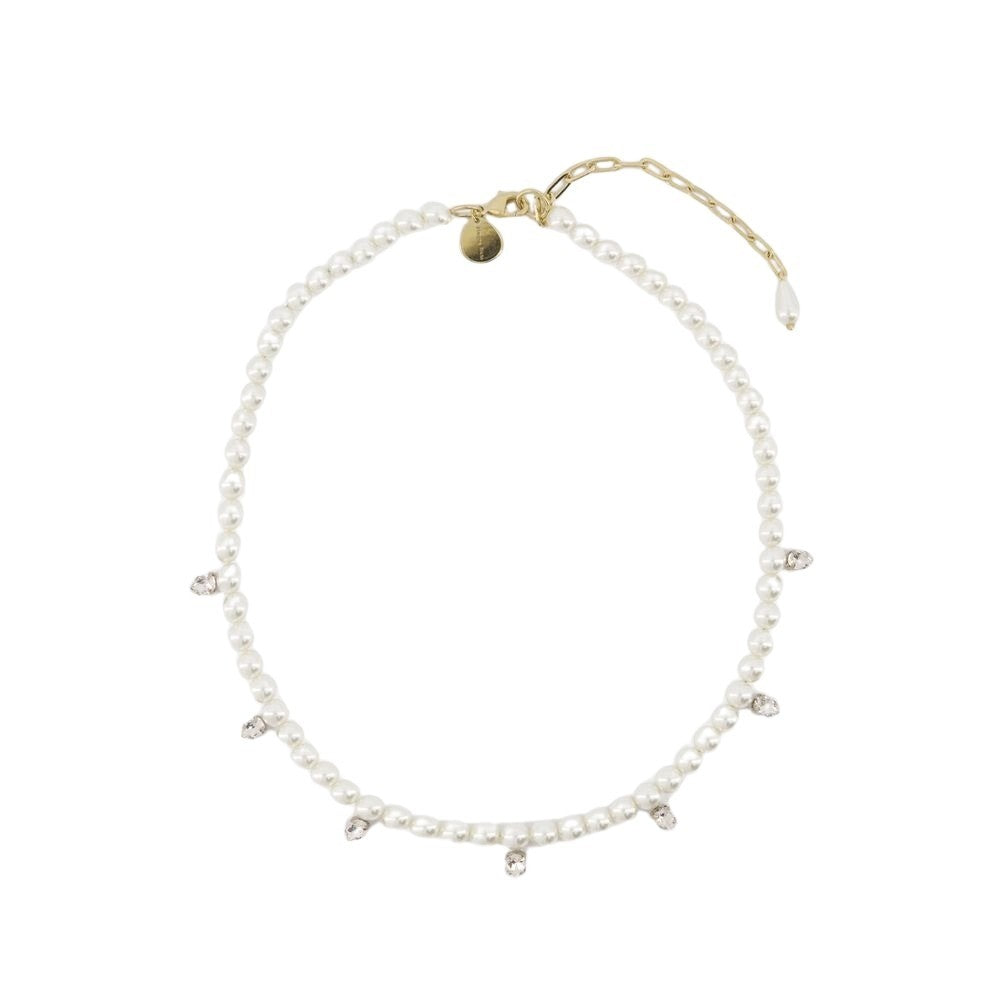 Simone Rocha Pearl & Crystal Dagger Necklace - Pearl - Beige