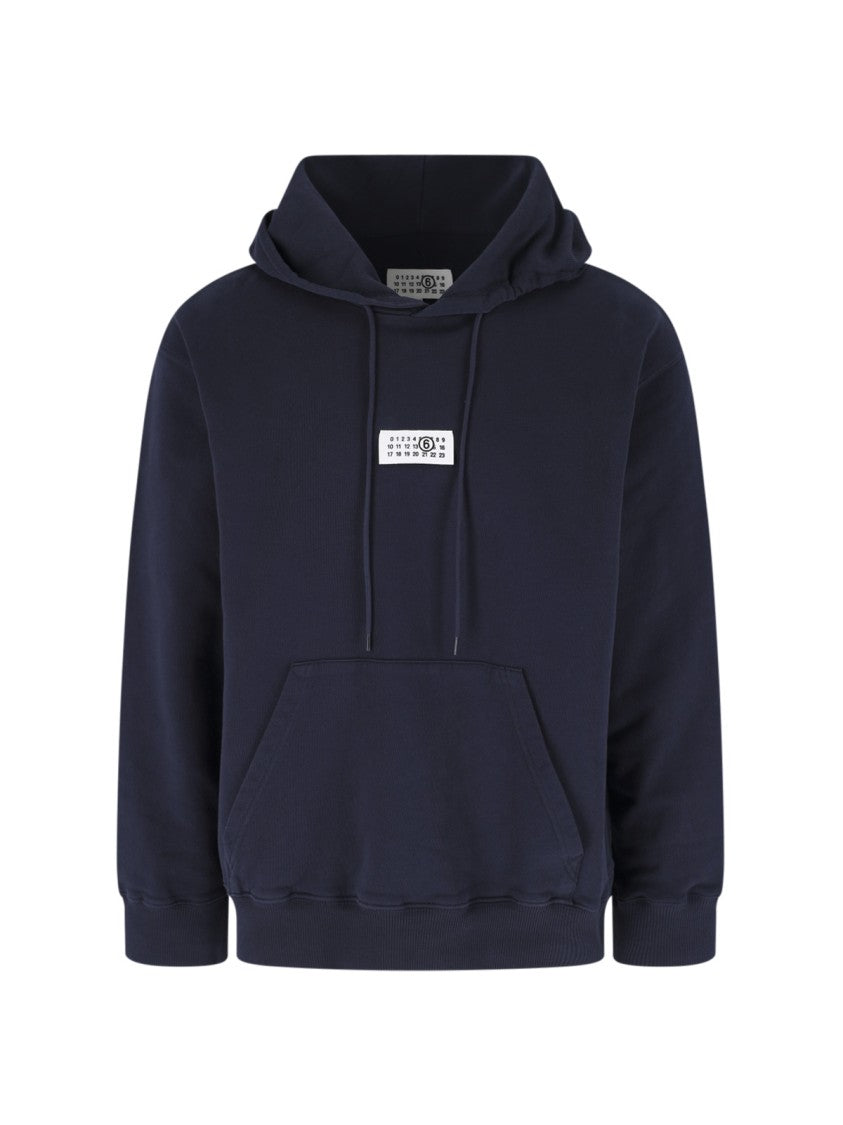 Mm6 By Maison Margiela Navy Cotton Numeric Hoodie