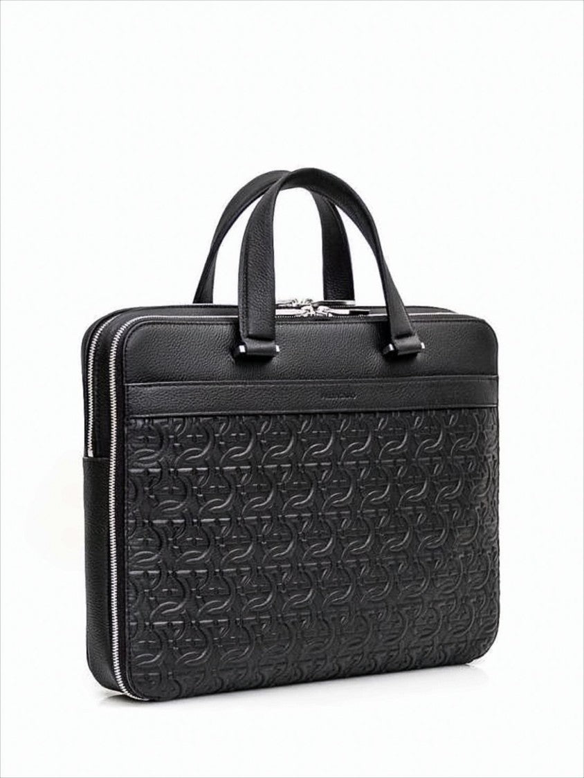 Salvatore Ferragamo Textured Calf Leather Tote Bag