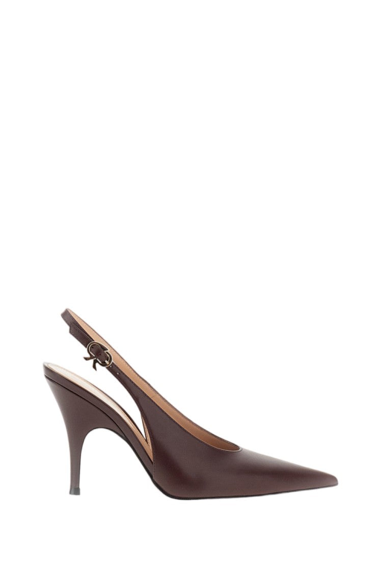 Gianvito Rossi Brown Sofia Sling Leather Pumps