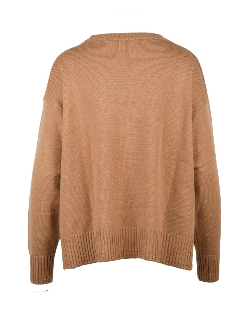 Icona Oversized Crew Neck Knit In Luxurious Angora Blend