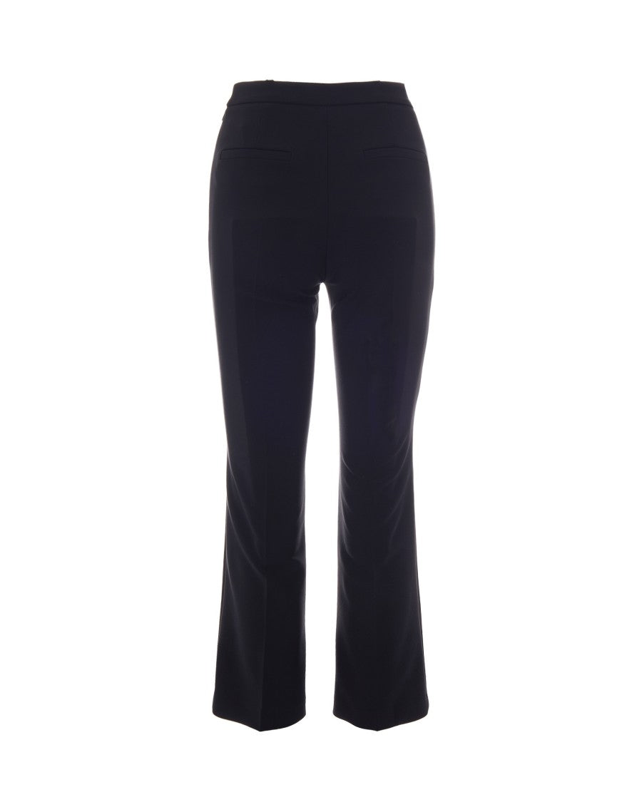 Elisabetta Franchi Black Trumpet Polyester Flared Pants