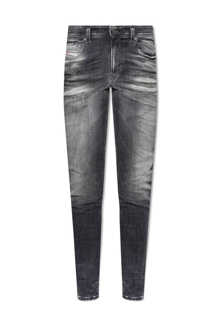 Diesel Slim-Fit Distressed Black Faded Jeans