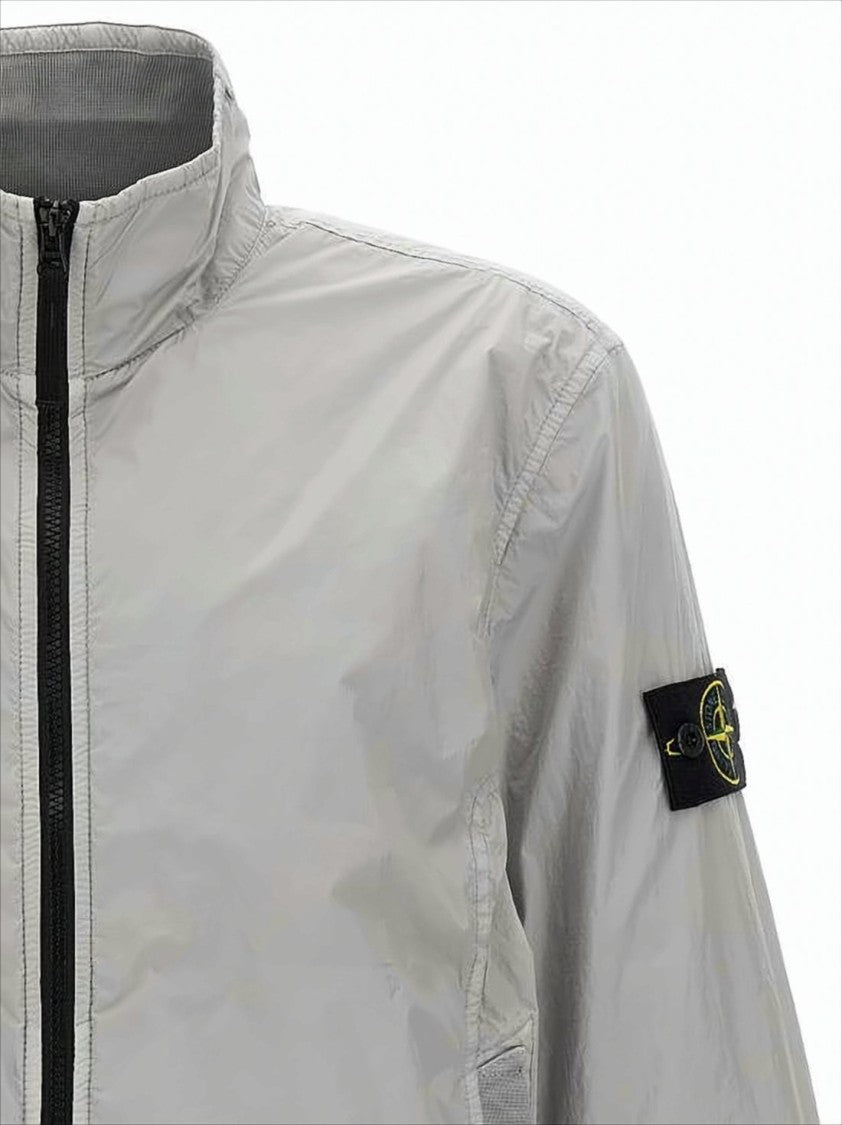 Stone Island High Collar Lightweight Jacket With Minimalist Design