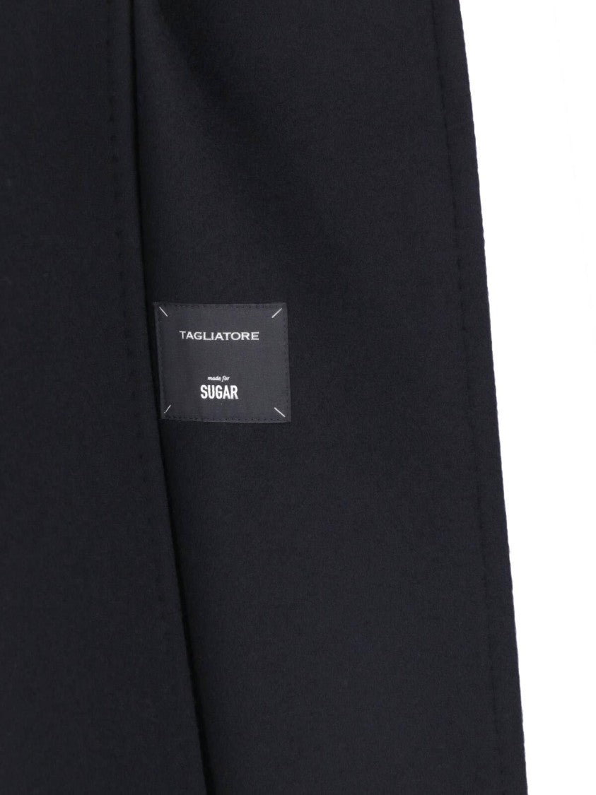 Tagliatore Black Charlize Cashmere Belted Long Coat